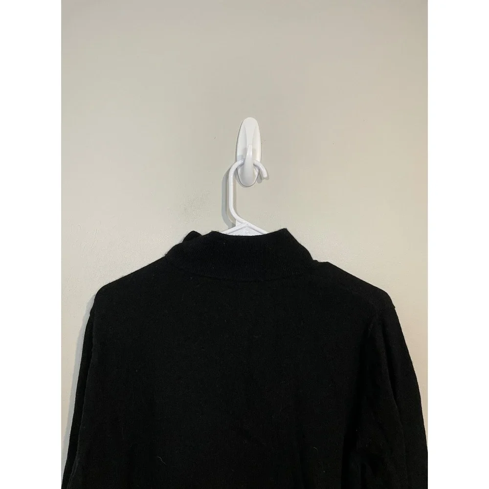 Kate‎ Spade Black Polka Dot Wool and Silk Turtleneck Sweater Size XL